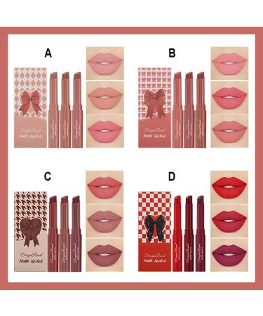 Shop 3 Colors Red Tube Lipstick Set - Long Lasting Waterproof Moisturizing Velvet Formula | International Shipping Available - Buy Online on GoSupps.com
