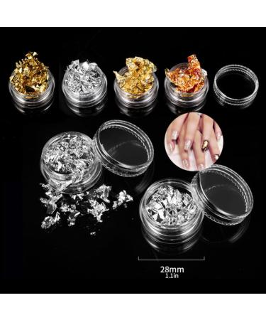 Gold Silver Manicure Paper Manicure Irregular Aluminum Foil Nail Paper Gold Silver Nail Decorative Paper Glitter Manicure Paper 12 Cans - Buy Online on GoSupps.com