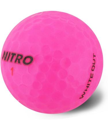 Nitro Long Distance Peak Performance Golf Balls (15PK) All Levels White Out 70 Compression High Velocity White Hot Core Long Distance Golf Balls USGA Approved-Total of 15-Hot Pink - Buy Online on GoSupps.com
