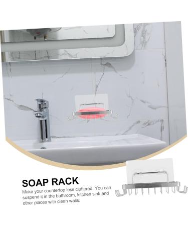 KONTONTY Nail-free Wall-mounted Soap Holder Soap Draining Holder Steel Bar Soap Dish Soap Rack Soap Dish Hooks Kitchen Sink Organizer Soap Drainer Container Storage Stainless Steel Travel - Buy Online on GoSupps.com