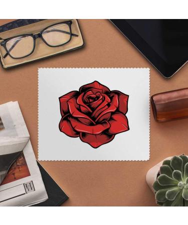 Red Rose Flower Microfiber Lens Cleaning Cloths - Premium Quality Perfect for Glasses & Screens - LC00024963 - Buy Online on GoSupps.com