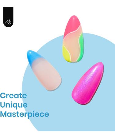 beetles Gel Polish 6 Pcs Neon Hot Pink Glitter Nail Set Green Blue Shimmer Summer Cursh Nail Design Gel Nail Soak Off Nail Lamp Cured Manicure Kit for Women Girls A-Summer Crush - Buy Online on GoSupps.com