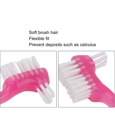 Portable Double-Head Cleaning Brush for Artificial Teeth | Effective Plaque Removal for Elderly | Pink Prosthesis Toothbrush - Buy Online on GoSupps.com