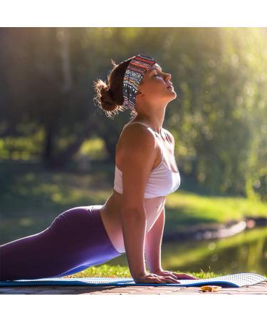 6 Pack Boho Headbands - Stretchy Non Slip Hair Bands for Yoga, Running and Sports - Buy Online on GoSupps.com