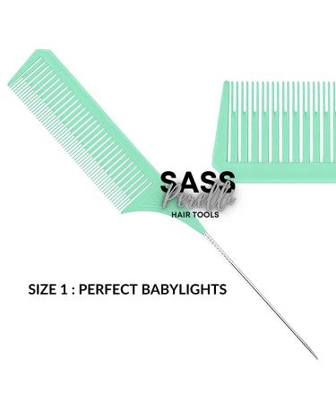 Sassperelli Pastel Highlighting Combs 3 Pack with Premium Alligator Clips - Ideal for Balayage & Foils - Buy Online on GoSupps.com