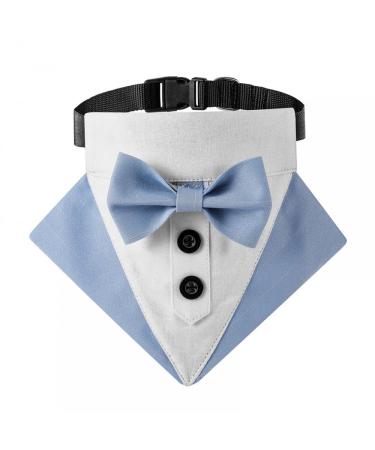 Mioyoow Formal Dog Bandana collar adjustable dog tuxedo wedding Bandana banging dog bib triangular scarf with fly D-ring for small medium-sized dogs m blue - Buy Online on GoSupps.com