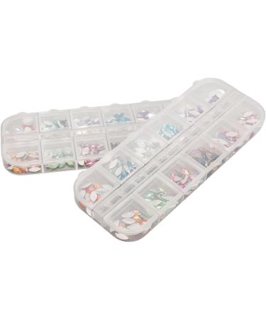 Flat Nail Stickers With Diamonds 2 Boxes Nail Rhinestones Flat Back Assorted Bright Colors Sparkling Widely Used Nail Art Stones for Manicure DIY Makeup - Buy Online on GoSupps.com