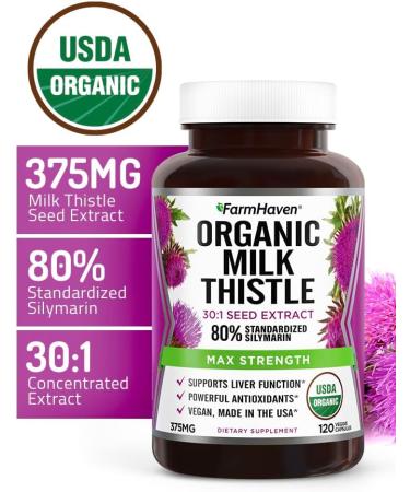 FarmHaven USDA Organic Milk Thistle Capsules and 60 Billion CFU Probiotic - Buy Online on GoSupps.com