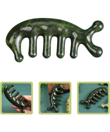 Fomiyes Jade Massage Comb | Creative Scalp & Body Massager | Handcrafted Jade Massage Tool for Relaxation - Buy Online on GoSupps.com