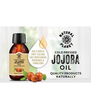 Natural Planet Jojoba Oil 100ml - Cold Pressed, 100% Pure & Vegan for Hair Growth, Eyebrow, and Eyelash Care - Buy Online on GoSupps.com