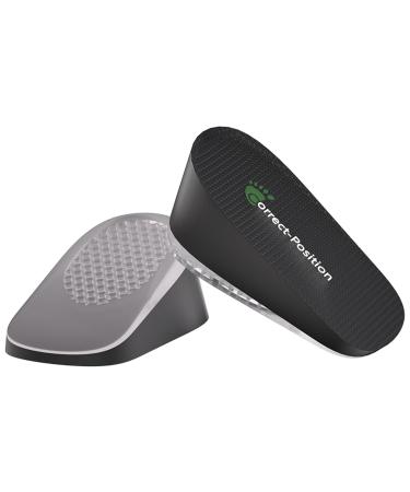 Correct Position Heel Lift Inserts Thick Heel Cushioning Height Increase Insoles Heel Cup Shoe Heel Inserts for Heel Spurs Heel Pain Plantar Fasciitis Achilles Tendonitis (1.8" Height Black) 1.8" Height Black