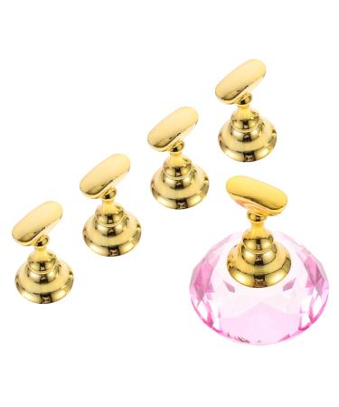 Beatifufu 1 Set Nail Holder Fingernail Stands Nail Training Holder Stand Magnetic Nail Gems for Nails Nail Tip Display Stand False Nail Painting Stand Nails Gems Crystal Easel Manicure 3.5X3.5X2CM Pink