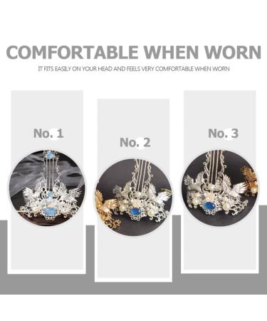 Beaupretty Chinese Hair Coronet Set | Hanfu Headdress & Hair Pins for Women & Girls | Traditional Silver Hair Accessories - Buy Online on GoSupps.com