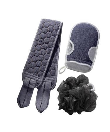3 Pieces Bath Sponges Shower Loofahs Mesh Balls Sponge Body Wash Bathroom Men Women Loofah Bathing Accessories Exfoliating Shower Bath Gloves for Shower Spa Massage and Body Scrubs (Grey(3 Pieces))