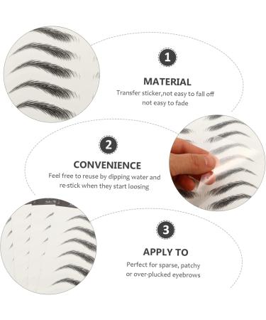 Baluue 12 Sheets Waterproof Eyebrow Stickers Eyebrow Fake Eyebrow Stickers Brow Eyebrow Transfer Stickers 6d Hair-like Eyebrows Stickers Makeup Brow Sticker 21x14.8cmx3pcs Blackx3pcs - Buy Online on GoSupps.com