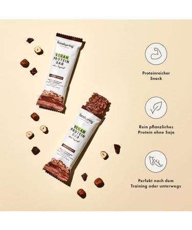 Foodspring Vegan Protein Bar - Extra Layered Hazelnut Crunch | 10g Plant Protein Low Sugar | 12x45g Perfect for Post-Workout & On-the-Go - Buy Online on GoSupps.com