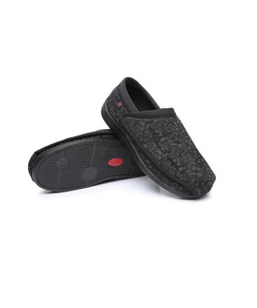 Women Men Diabetic Shoes Extra Wide Slip-on Shoes for Diabetic Edema Plantar Fasciitis Bunions Arthritis Swollen Feet Adjustable Walking Shoes for Elderly Foot Pain Relief Neuropathy Black Camo 7