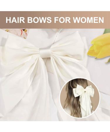 4 Pcs Satin Hair Bows Clips for Women Big Silky Satin Bowknot Hair Clip Large Bow Long Tail Hair Bow Ribbons Hair Barrettes for Girls Gifts Hair Accessories for Party - Buy Online on GoSupps.com