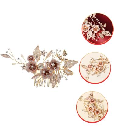 FRCOLOR Flower Leaf Comb Flower Bridal Hair Comb Bridal Hair Accessories Rhinestone Bridal Hair Comb Crystal Bridal Hair Comb Bride Alloy Rhinestone Headgear Wedding - Buy Online on GoSupps.com