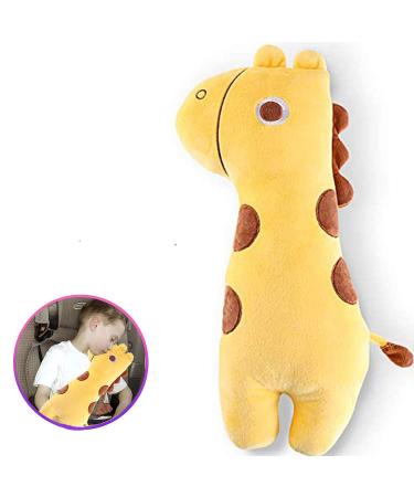 Seatbelt Pillow for Kids Car Seat Belt Covers for Toddler Shoulder Pad for Baby Head Rest Strap Cushion (Giraffe) Yellow Giraffe