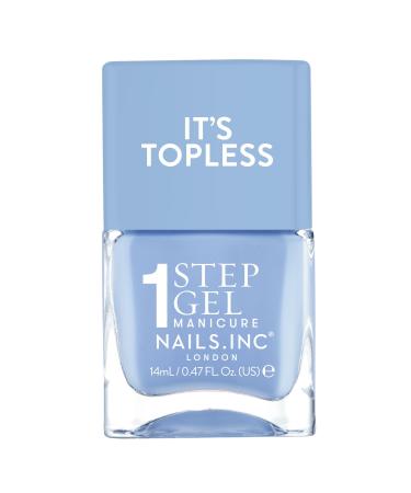 Nails Inc Nails Inc Topless Kim (sky blue) - UV-free gel nail polish - 1-step manicure that lasts up to 8 days - Quick drying - Vegan & 21-free - For children and adults - No base or top coat required
