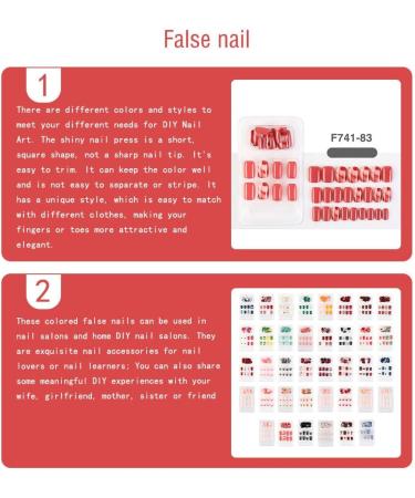 dijiusidy False Nail Perfect Matching Simple to Wear Fingernail Full Coverage Press Type Strong Viscosity Adjustable Paster Type 34 F741 Type 34 F741 - Buy Online on GoSupps.com