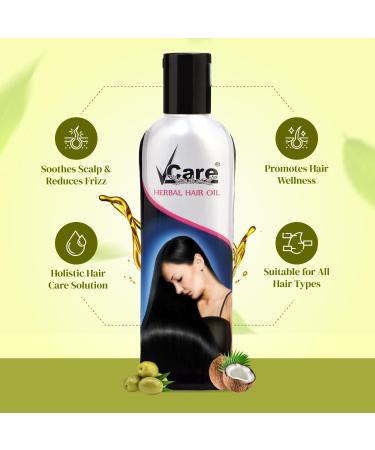 VCare 13+ Herbal Hair Oil With Coconut Castor Almond Olive Jojoba Holy basil Lavender Curry leaf oils for Men and Women | Ideal For All Type Hair Growth - Buy Online on GoSupps.com