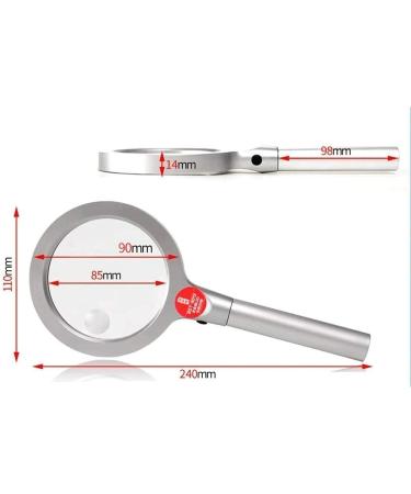 Lightweight Magnifying Glass Handheld Led 10/20 Times Portable Magnifying Glass with Light for Reading by Elderly and Children Lofty Ambition - Buy Online on GoSupps.com