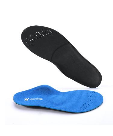WAKI HOME Orthotics Insoles/Inserts/Pads with Arch Supports for Flat Feet Plantar Fasciitis Feet Pain Pronation Metatarsal Support for Men and Women Blue US Men 6-6 1/2---Women 8-8 1/2 (9.84)(250MM)