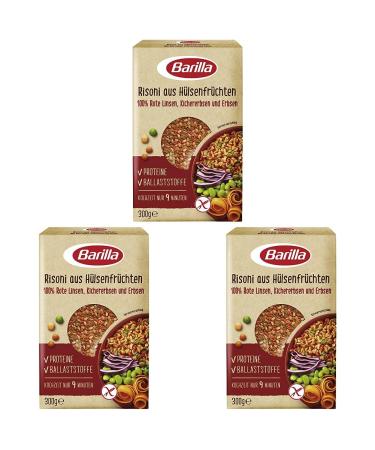 Barilla Risoni made from red lentils and chickpeas rich in protein gluten-free 300g (pack of 3)