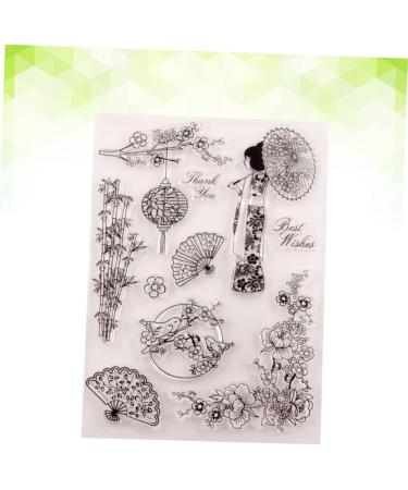 Lurrose Scrapbook Postage Stamps Greeting Cards Clear Stamp Silicone Seal Stamp Illustration Finished Chapter Account - Buy Online on GoSupps.com