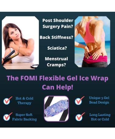 FOMI Care Premium Hot Cold Gel Bead Ice Pack - Pain Relief for Lower Back, Shoulder, Knee, Bicep, Stomach - Coccyx, Sciatica, Tailbone - Flexible, Reusable Heating Pad - 15 x 5 - Buy Online on GoSupps.com