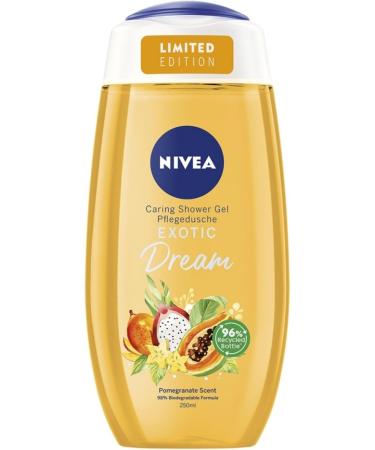 Beiersdorf NIVEA Shower Gel 250 ml Exotic Dream Pack of 4 Scented With Tropical Fruits gently nourishes the skin with a 98 biodegradable formula promoting skin care and environmental sustainability - Buy Online on GoSupps.com