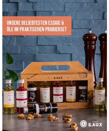 Premium Laux Vinegar & Oil Gift Box - 5 Varieties (Olive Walnut Balm Aperitif) - Perfect for Salads & Hearty Dishes - Gourmet Grill Gift Set (5 x 40ml) - Buy Online on GoSupps.com