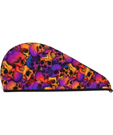 Soft Super Absorbent Skull Microfiber Hair Towel Wrap - Quick Dry Coral Velvet for Long Curly & Thick Hair - Perfect for Women - Buy Online on GoSupps.com