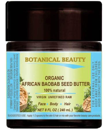 Organic Baobab Oil Butter - 100% Natural, Raw, Virgin, Unrefined - Skin, Hair, Lip & Nail Care - 8 Fl. oz. - 240ml - Buy Online on GoSupps.com