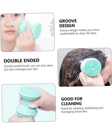 Mikinona 1pc Three-in-one Bath Brush Face Scrubbers Facial Cleansing Brush Scalp Exfoliator Brush Skin Care Brush Face Exfoliator Brush Gentle Exfoliating Brush Skin Care Shampoo 8.6x7cm Green - Buy Online on GoSupps.com