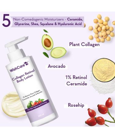 Wish Care Collagen 1% Retinol Body Lotion - Skin Tightening & Firming | Niacinamide Ceramide Rosehip & Avocado | For Men & Women | 200ml | International Shipping - Buy Online on GoSupps.com