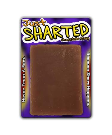 Just Sharted Chocolate Soap Novelty Bath Bar Soap Funny Unisex Spa for Women Men Chocolate Gags for Friends Family Secret Santa White Elephant Stocking Stuffers Teens Adults Fart Joke Gag
