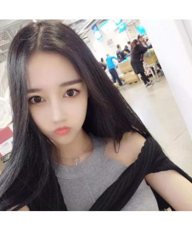 Buy Women's Long Straight Black Wig with Bangs - Stylish Dark Brown & Creamy-White Options for Europe & America - Buy Online on GoSupps.com