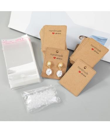 Femtindo 150 Pack Brown Earring Display Cards with Bag - DIY Jewelry Packaging for Studs - 5x6.5cm Size - Earrings Holder for Selling - 1 Count (Pack of 150) - Buy Online on GoSupps.com