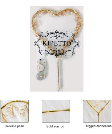 KIPETTO Love Heart Pearls LED Cake Topper | Perfect for Birthday Wedding Anniversary & Party Decorations - Buy Online on GoSupps.com