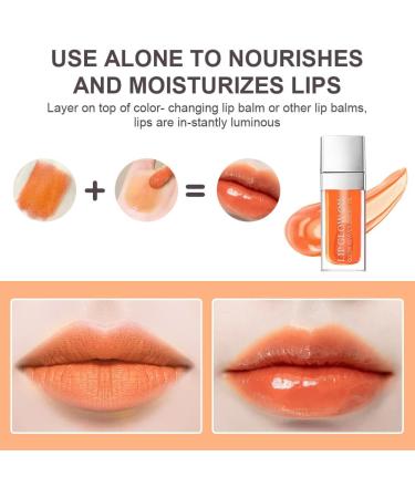 AOOWU Plumping Lip Oil Tint - Coral Orange | Moisturizing & Long-Lasting Lip Hydrating Gloss for Women - Buy Online on GoSupps.com
