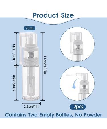 KALIONE 2 PCS Empty Powder Spray Bottle 25ml - Reusable Detachable Body Glitter Spray for Face Hair & Nails - Travel-Friendly Body Care Accessories - Buy Online on GoSupps.com