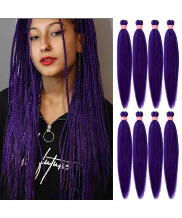 AQINBEL Braiding Hair 26 Inches -8 Bundles Purple Braiding Hair Pre stretched Itch Free Synthetic Fiber Crochet Twist Braids Yaki Texture Braiding Hair Extensions ( 26inch,purple)