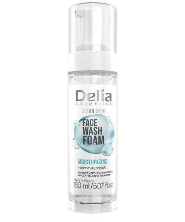 Delia Cosmetics Clean Skin Normalizing and Moisturizing Face Cleansing Foam Normal Problematic Acne-Prone Skin Removes Impurities and Makeup Vegan Formula Niacinamide Peptides 150ml