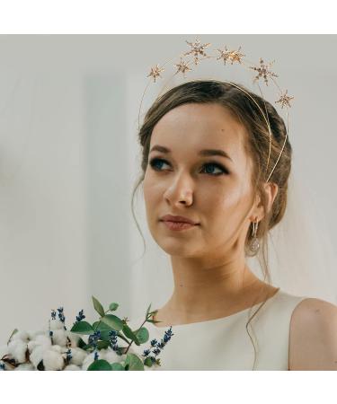 Beaupretty Silver & Gold Strass Star Crown Headband | Wedding Tiara & Pageant Princess Crown | Perfect for Christmas & Special Occasions - Buy Online on GoSupps.com