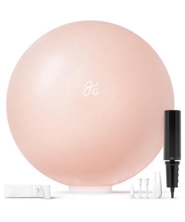 Greater Goods Professional Exercise Ball - Yoga Ball for Working Out, Balance, Stability, and Pregnancy | in Multiple Sizes (Small, Medium, Large) and Colors | Designed in St. Louis 55cm Blush Pink