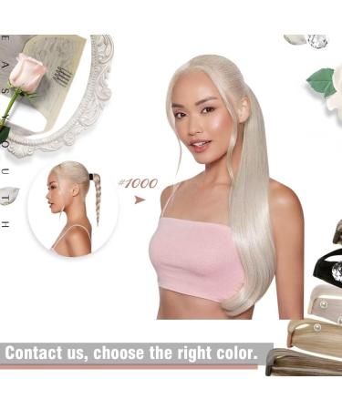 20 Inch Real Hair Clip-In Braid Extensions - White Blonde Ponytail #1000 | 80g Premium Quality - Buy Online on GoSupps.com