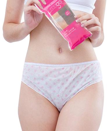 LAEMILIA Women's Disposable Maternity Underwear 7 Pack - Non-woven Cotton, Elastic Waist, Floral Print - Perfect for Travel, Hotel, Spa - Multicolored - Buy Online on GoSupps.com